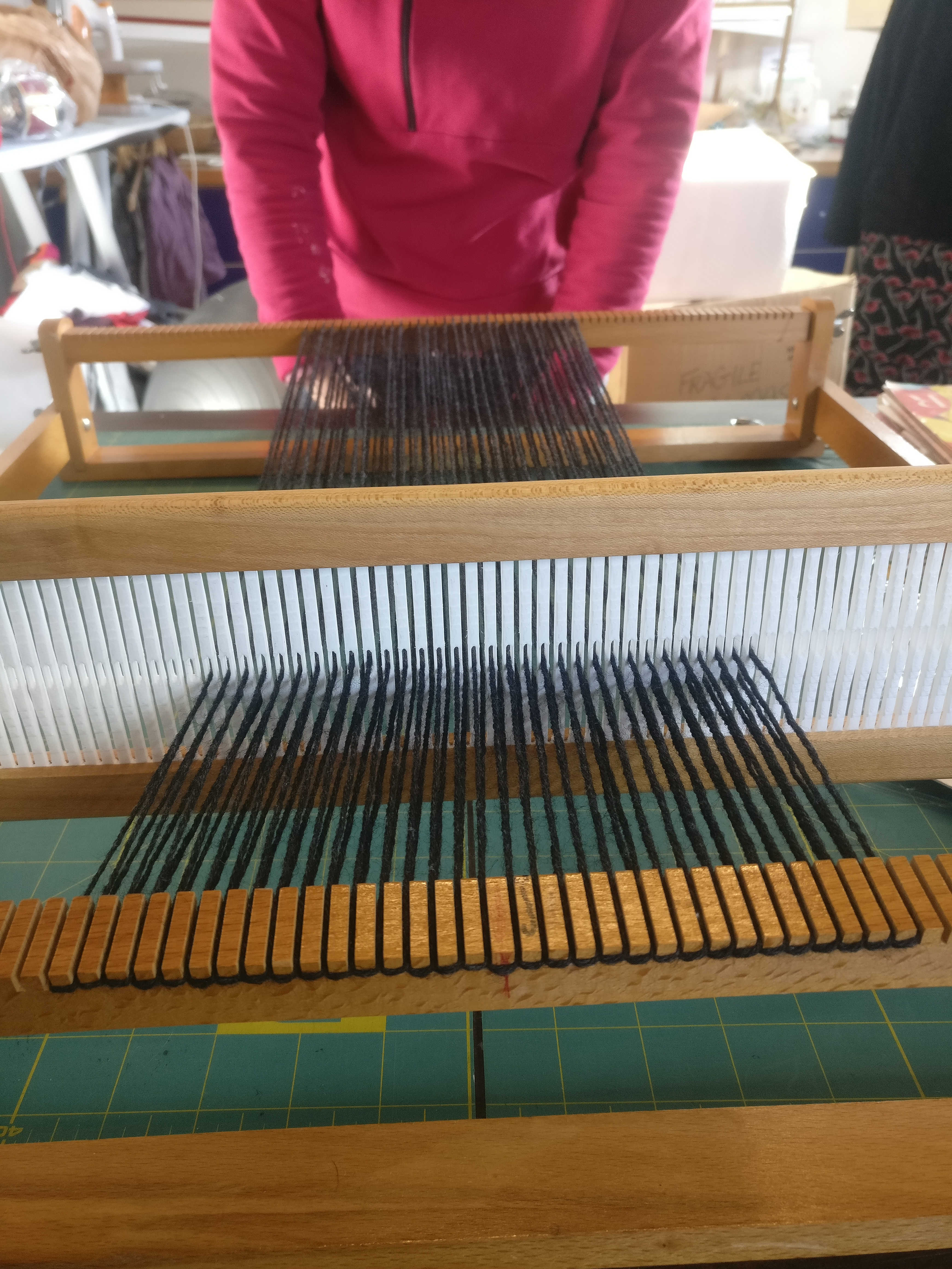 The loom in use